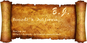 Boszák Julianna névjegykártya